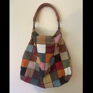 Lucky Brand Patchwork Leather Suede Vintage Purse